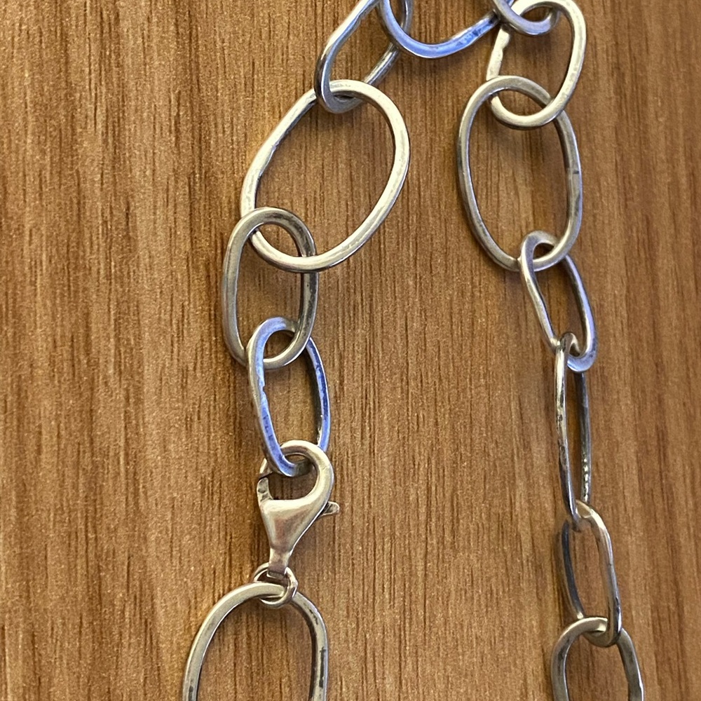 Vintage Interlocking ovals 925 sterling Silver necklace - Picture 4 of 6